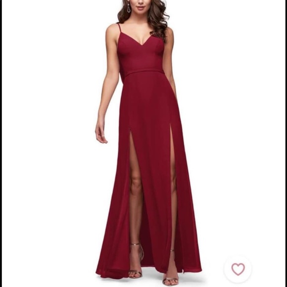 NWT Azazie- Candice- Burgundy Floor-length Gown- Size 4 - Picture 8 of 8